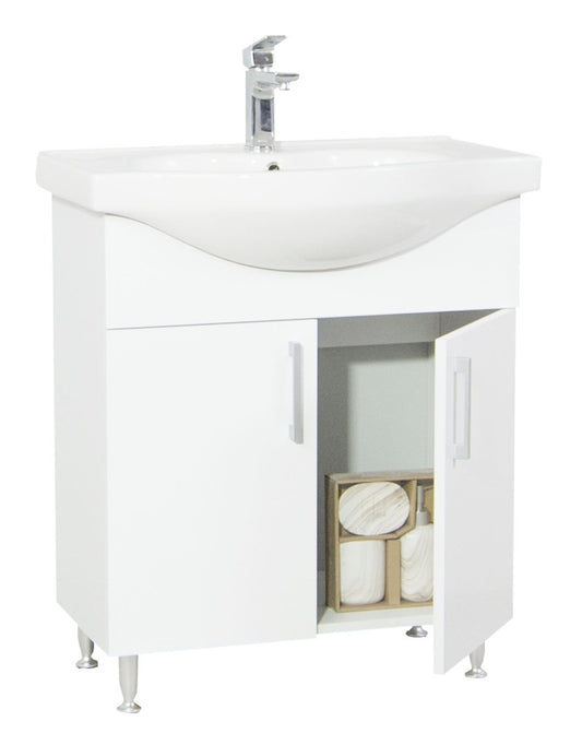 Mobilier Baie eco și lavoar, Seria 001, Montat, 70cm, Alb