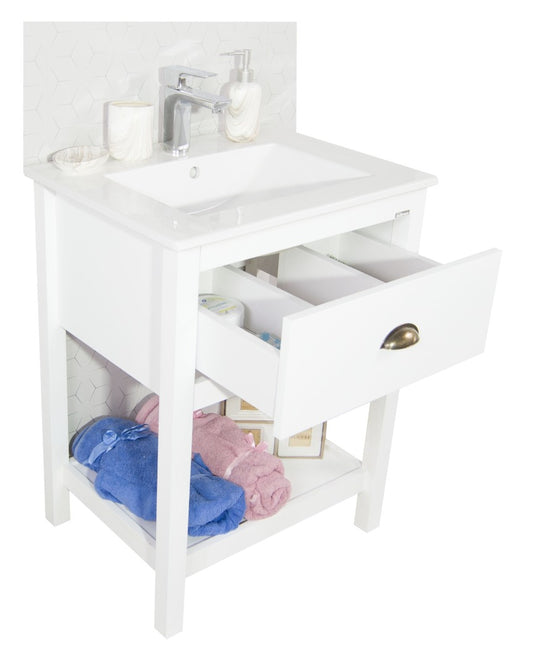 Mobilier Baie MDF și lavoar, Seria 020, 60cm, Alb