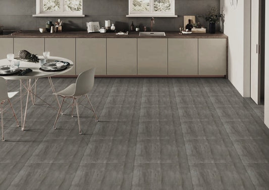 Gresie portelanata rectificata Linen Antracit 60x60cm