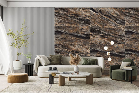 Gresie Portelanata Fossil Nero-High Gloss 80X160