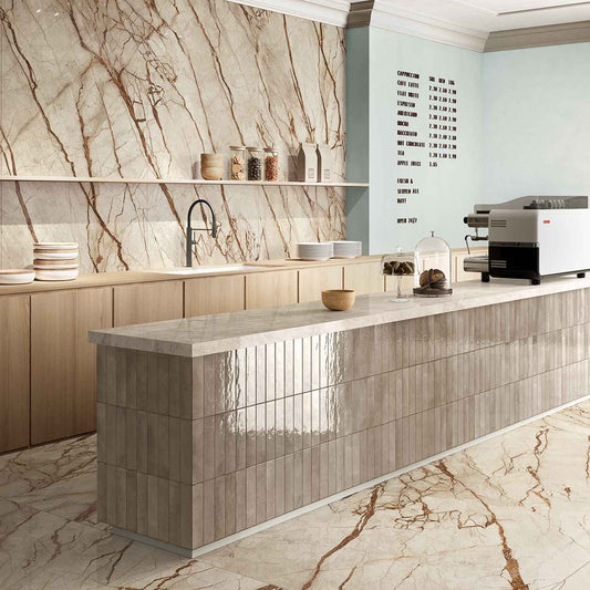 Gresie Portelanata Gold River Glossy Ret 120X278 6,5Mm