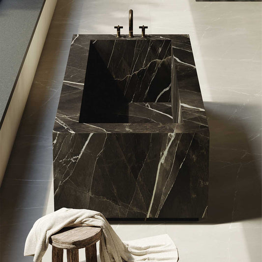Gresie Portelanata Grande Marble Look Calacatta Black Matt Rt