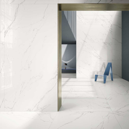 Gresie Portelanata Statuario Grigio Lucido 120X278