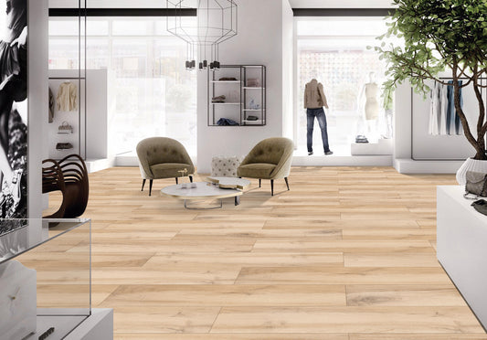 Gresie portelanata stil parchet Apricot Beige 20x120 cm