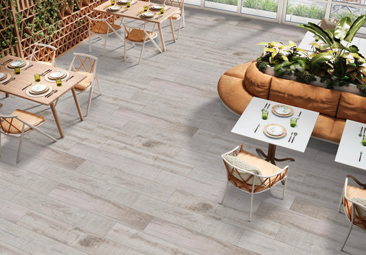 Gresie portelanata stil parchet Hickory Grey 20x120 cm