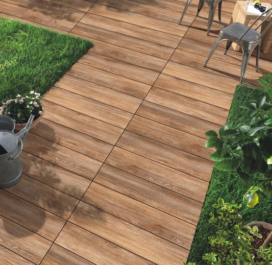 Gresie portelanata stil parchet Apricot Brown 20x120 cm