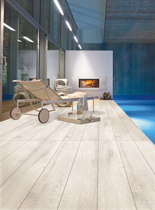 Gresie portelanata stil parchet Graphite White 20x120 cm