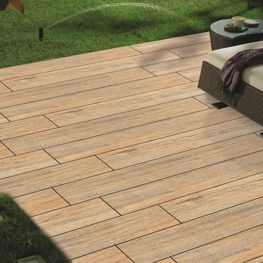 Gresie portelanata stil parchet Larch Beige 20x120 cm