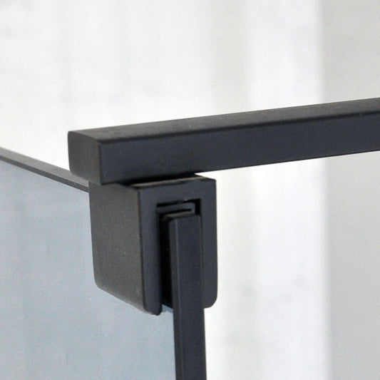 Paravan Dus Tip Walk In BP6612,Diplon 100X195cm, Sticla Securizata Neagra 8 Mm, Profil Aluminiu Negru