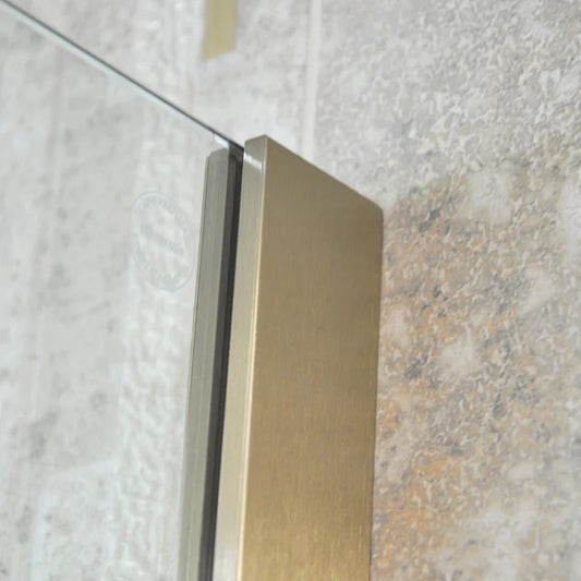 Paravan Dus Walk-In BP8012GL-90cm, Sticla Clara Securizata 8 Mm, Profil Aluminiu/Auriu