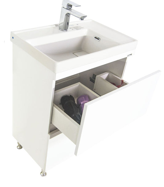 Mobilier Baie MDF și lavoar, Seria 286, Sertare, 60cm, Alb