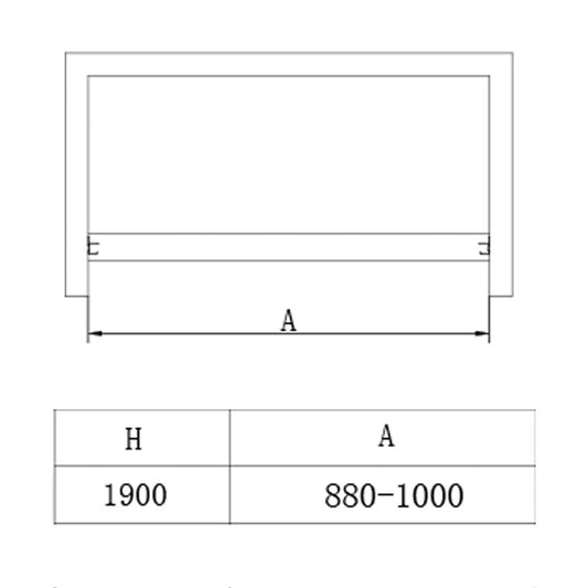 Perete De Dus 100x190cm, BP5713SA, Batanta, Sticla Securizata 6 Mm, Aluminiu, Transparent