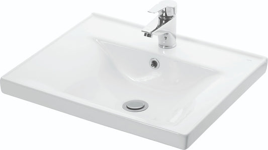 Mobilier Baie MDF și lavoar, Seria 786, Sertare, 65cm, Alb