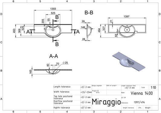 Lavoar pe blat Vienna 1400, Miraggio alb lucios