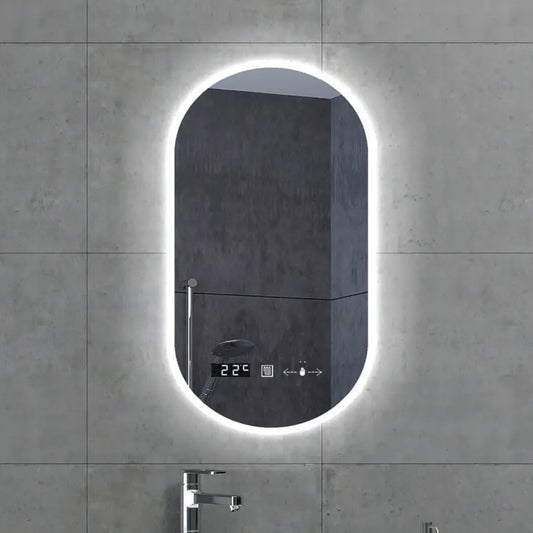 Oglinda LED Senzor Lucia Sistem Dezaburire Ceas Temperatura 50x80 cm Colectia Marcello Funghi