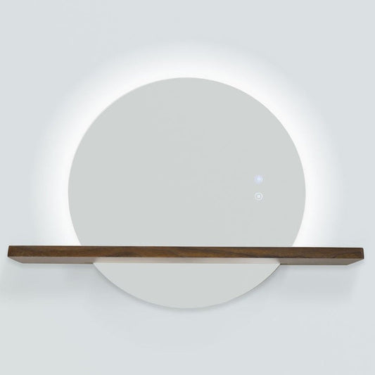 Oglinda LED cu Polita de Lemn Inclusa 60cm Functie Dezaburire, Touch si 2 Lumini J148