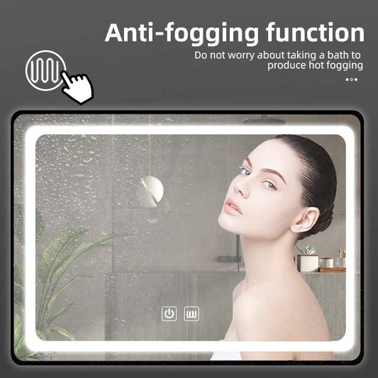 Oglinda LED 80x60cm cu Rama Neagra Functie Dezaburire si Touch J11