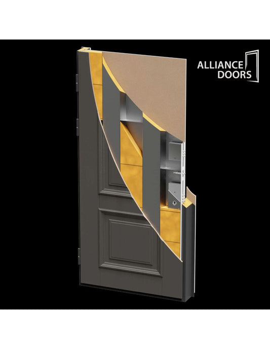 Usa premium de intrare apartament Milano maro soft touch / alb mat