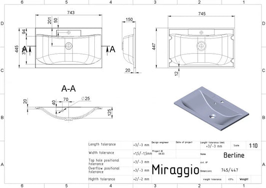 Lavoar Berlin, Alb, Miraggio alb lucios