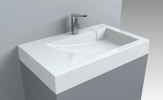 Lavoar Tokyo suspendat alb lucios