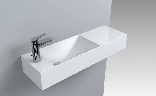 Lavoar Shanghai stanga suspendat alb mat