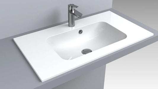 Lavoar Della 800 pentru blat alb lucios