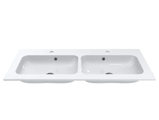 Lavoar Della dublu 1100 pentru blat alb mat