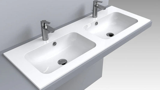 Lavoar Della dublu 1200 pentru blat alb mat