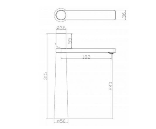 Baterie inalta lavoar Toniq gunmetal