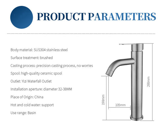 Baterie de lavoar inalta monocomanda crom MP801 SGT
