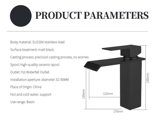 Baterie de lavoar monocomanda negru mat BF051B
