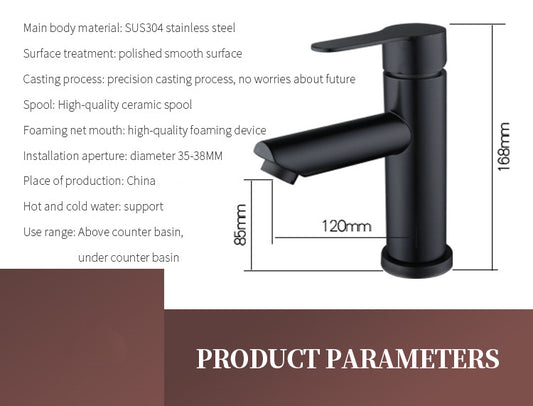 Baterie de lavoar monocomanda negru mat A026