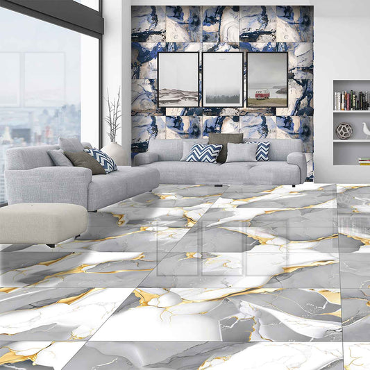 Gresie Olympe Grey gold glossy 60x120cm