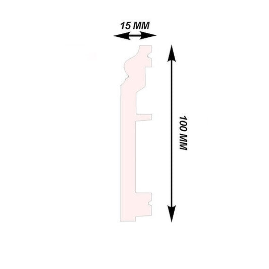 Plinta decorativa alba duropolimer 10cm