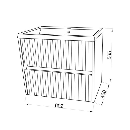 Set mobilier cu lavoar Fluminia, Fiori 60, cu sertare soft close, stejar