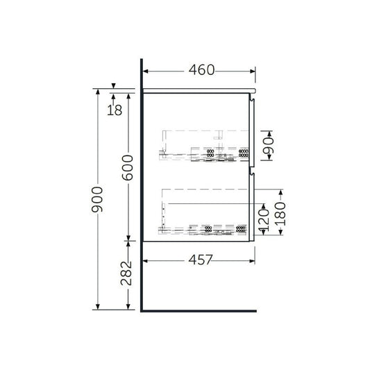Mobilier suspendat, Rak, Joy, pentru lavoar incastrabil, 80 cm, alb