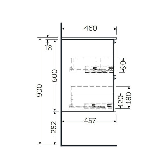 Mobilier suspendat, Rak, Joy, pentru lavoar incastrabil, 100 cm, alb