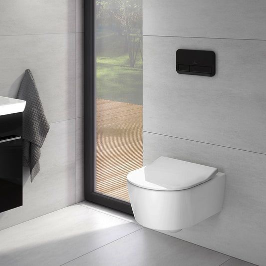 Set vas WC Villeroy & Boch, Soul, suspendat, direct flush, cu capac soft close si quick release, alb