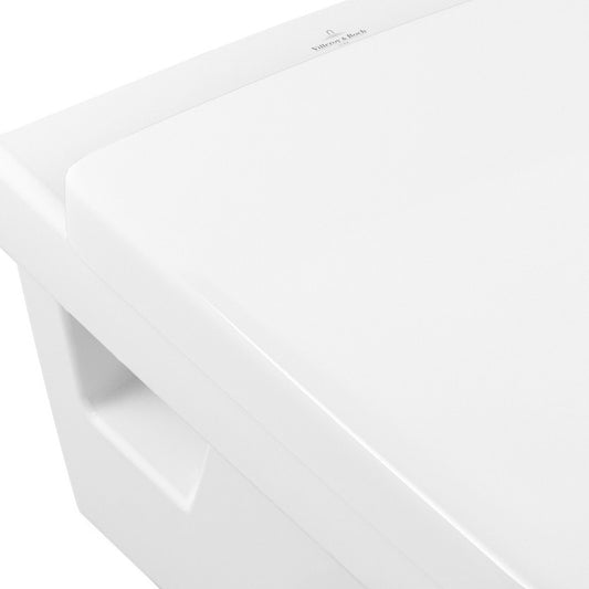 Set vas WC suspendat Villeroy & Boch, Architectura, direct flush, dreptunghiular, cu capac soft close, quick release, alb