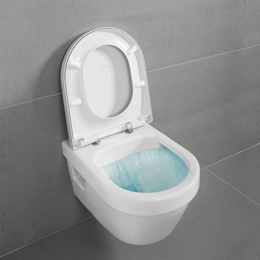 Set vas WC suspendat Villeroy & Boch, Architectura, cu capac soft close, quick release, alb alpin rotund, direct flush
