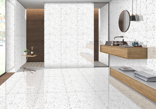 Gresie portelanata Terrazzo Bianco 60x120 cm