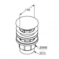 Ventil click-clack, Kludi, cu preaplin, negru mat
