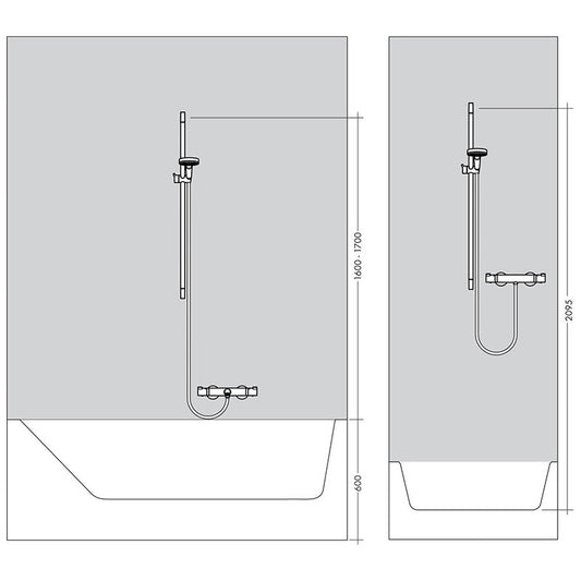 Bara de dus, Hansgrohe, Unica S Puro, cu furtun, 65 cm, auriu lucios