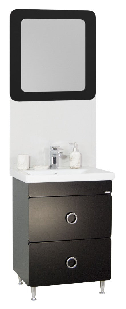 Mobilier Baie MDF și lavoar, Seria 780, 60cm, Negru