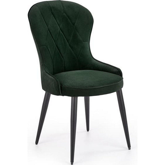 Scaun K366, verde inchis/negru, stofa catifelata/metal, 52x58x92 cm