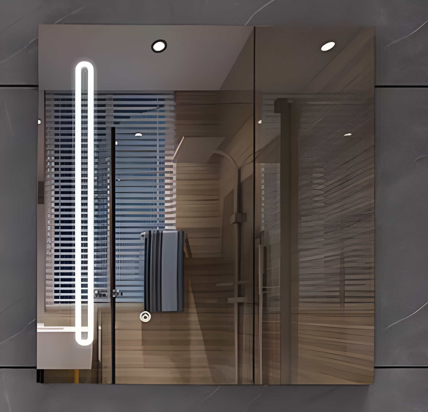 Dulap Ingrid Cu Oglinda LED DBP127 80x70 Alb