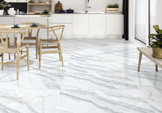 Gresie portelanata rectificata Rembo Onyx Bianco 60 x 120