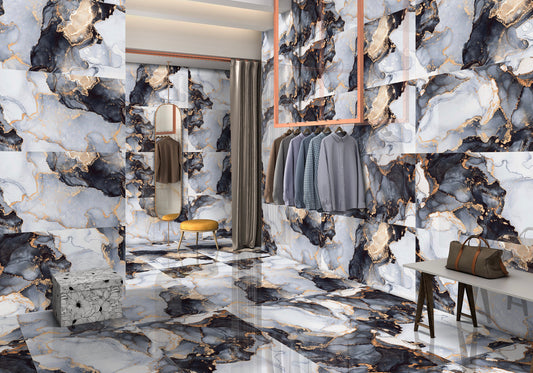 Gresie portelanata rectificata Blith Blue 60 x 120