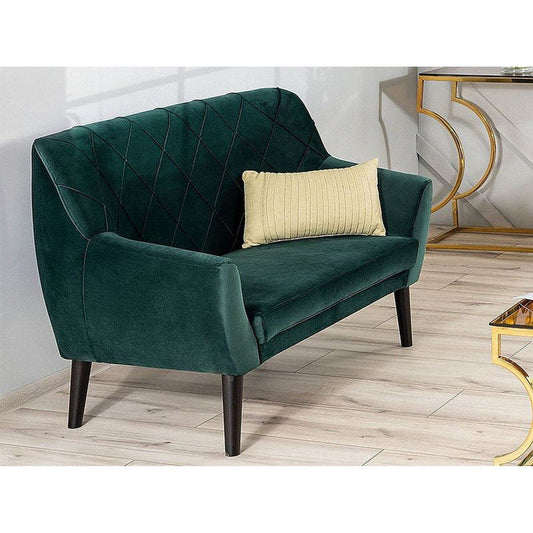 Canapea KIER 2, verde - Bluvel 78, stofa catifelata, 136x75x90 cm