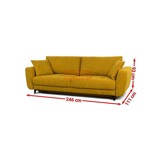Canapea extensibila KARISA, stofa catifelata verde inchis - Vogue 10, cu lada depozitare, 246x111x93 cm